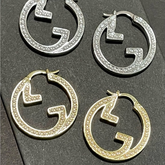 Jewelry - Elegant Gold or Silver Small GG Hoop Earrings
